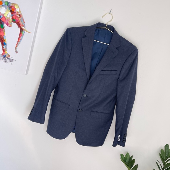 Calvin Klein Blue Two-Button Suit Jacket Sz 38R - Picture 2 of 9